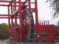 Big water wheel near the Paris science museum